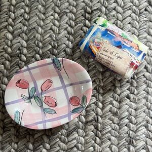 Ceramic Soap Dish and Soap Made in Italy